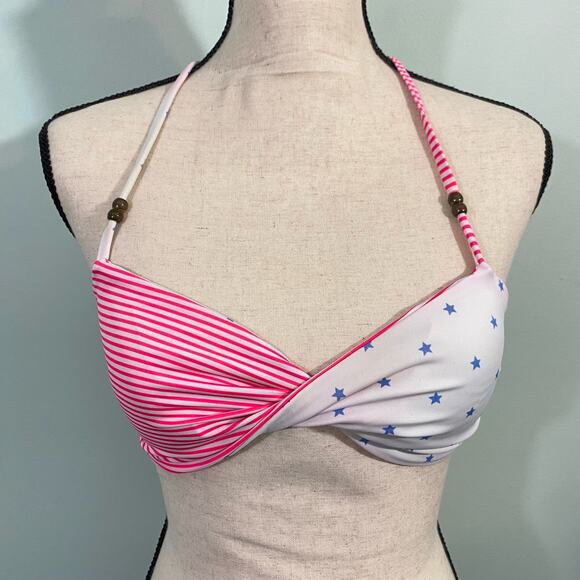 Victoria's Secret Duo Pattern Twisted Bandeau Bikini Top Size S - Picture 1 of 6
